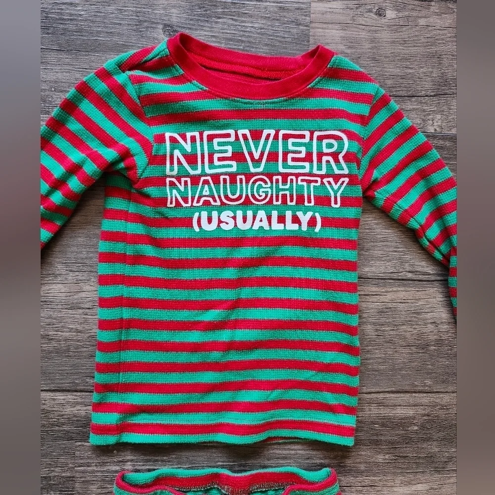 Carter's 3T Christmas Striped Pajama Sleepwear Outfit